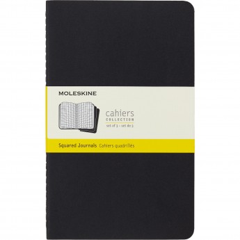 Блокнот MOLESKINE CAHIER JOURNAL LARGE, клетка, черный