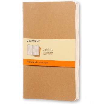 Блокнот MOLESKINE CAHIER JOURNAL LARGE, линейка, бежевый