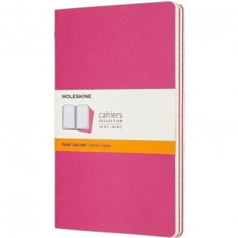 Блокнот MOLESKINE CAHIER JOURNAL LARGE, линейка, розовый неон