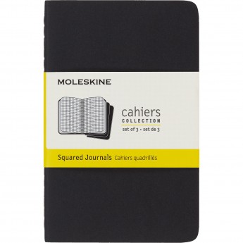 Блокнот MOLESKINE CAHIER JOURNAL POCKET, клетка, черный