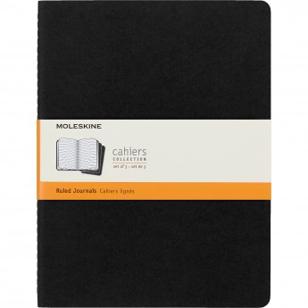 Блокнот MOLESKINE CAHIER JOURNAL XLARGE, линейка, черный