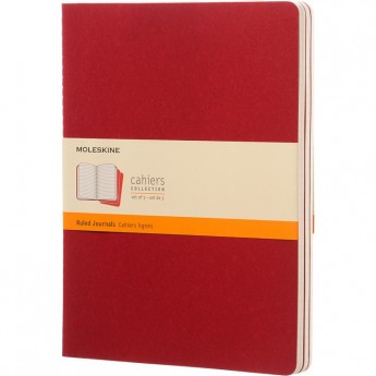 Блокнот MOLESKINE CAHIER JOURNAL XLARGE, линейка, клюквенный