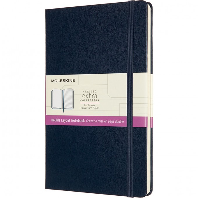 Блокнот MOLESKINE CLASSIC DOUBLE LARGE 130х210мм 240стр. линейка/нелинованный, синий NB313HB20 Блокнот MOLESKINE CLASSIC DOUBLE LARGE 130х210мм 240стр. линейка/нелинованный, синий NB313HB20