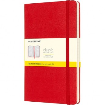 Блокнот MOLESKINE CLASSIC LARGE, клетка, красный