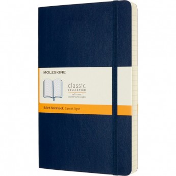 Блокнот MOLESKINE CLASSIC SOFT EXPANDED LARGE линейка, синий сапфир