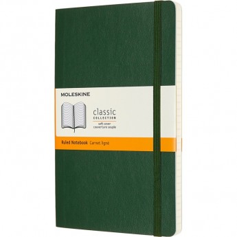 Блокнот MOLESKINE CLASSIC SOFT LARGE, линейка, зеленый