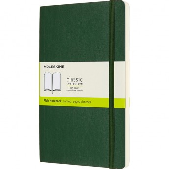 Блокнот MOLESKINE CLASSIC SOFT LARGE, нелинованный, зеленый