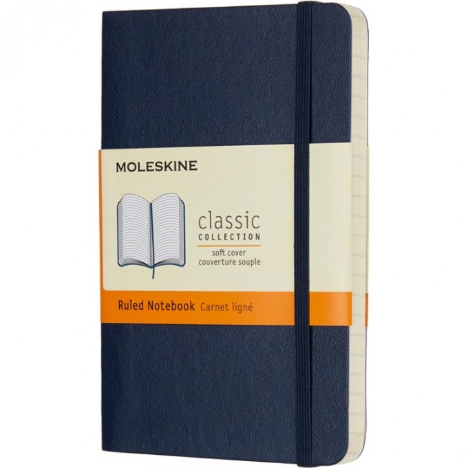 Блокнот MOLESKINE CLASSIC SOFT POCKET, линейка, синий сапфир QP611B20 Блокнот MOLESKINE CLASSIC SOFT POCKET, линейка, синий сапфир QP611B20