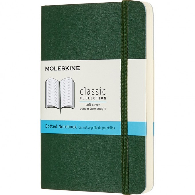 Блокнот MOLESKINE CLASSIC SOFT POCKET, пунктир, зеленый QP614K15 Блокнот MOLESKINE CLASSIC SOFT POCKET, пунктир, зеленый QP614K15