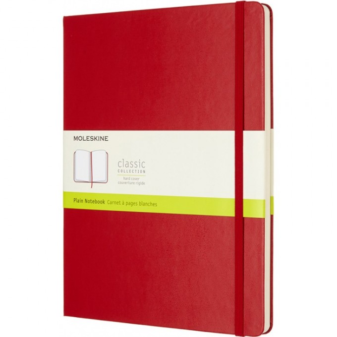 Блокнот MOLESKINE CLASSIC XLARGE, нелинованный, красный QP092F2