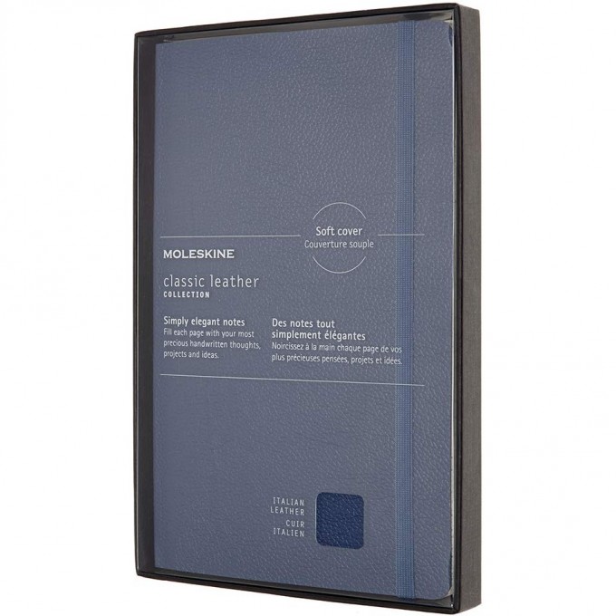 Блокнот MOLESKINE LIMITED EDITION LEATHER LARGE, линейка, синий LCLH31SB41BOX Блокнот MOLESKINE LIMITED EDITION LEATHER LARGE, линейка, синий LCLH31SB41BOX