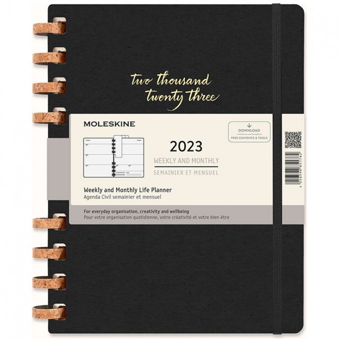 Еженедельник Moleskine SPIRAL XL черный DHSPBK512MWH4Y23 Еженедельник Moleskine SPIRAL XL черный DHSPBK512MWH4Y23