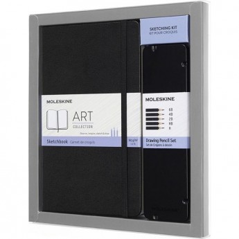 Набор MOLESKINE ART COLLECTION (пенал с карандашами/блокнот LARGE нелинованный), черный