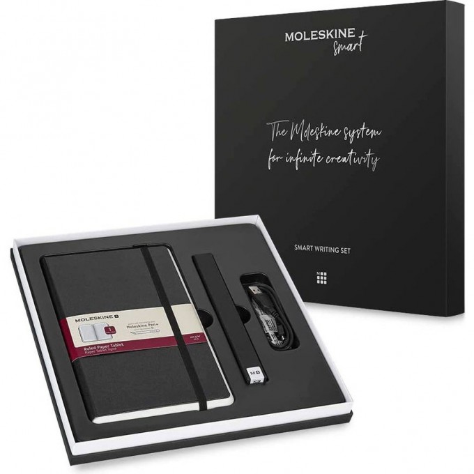 Набор SMART WRITING MOLESKINE (блокнот Paper Tablet/ ручка SMART PEN+ Ellipse) линейка SWSAB31BK01 Набор SMART WRITING MOLESKINE (блокнот Paper Tablet/ ручка SMART PEN+ Ellipse) линейка SWSAB31BK01