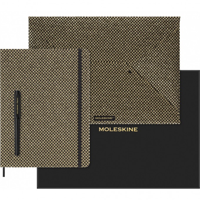 Набор MOLESKINE LIMITED EDITION PRESCIOUS & ETHICAL SHINE блокнот/ручка перьевая/папка-конверт XLarge линейка, ручка Kaweco, золотистый LEHSHINEBUNDGOLD Набор MOLESKINE LIMITED EDITION PRESCIOUS & ETHICAL SHINE блокнот/ручка перьевая/папка-конверт XLarge линейка, ручка Kaweco, золотистый LEHSHINEBUNDGOLD